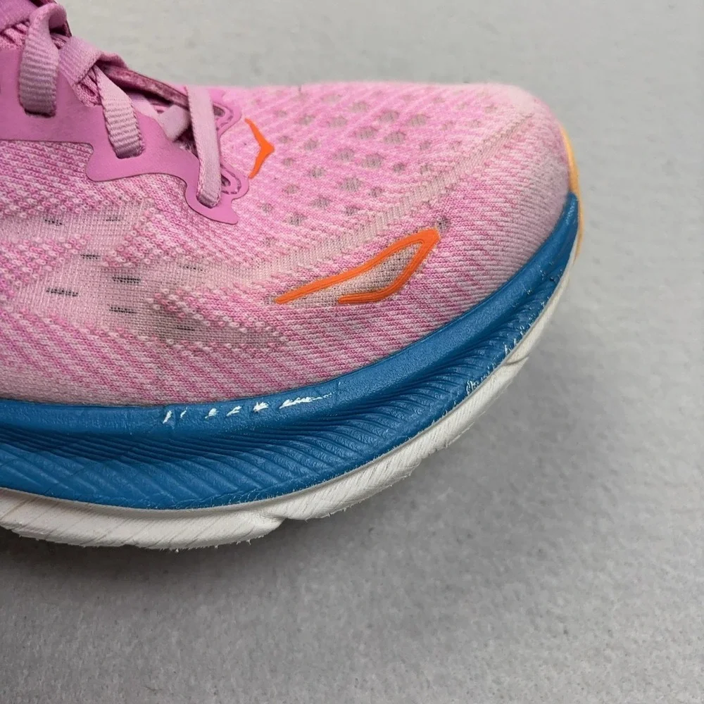 Hoka One One Clifton 9 Shoes Womens Size 6.5 Pink Running Sneakers 1127896 CSLC